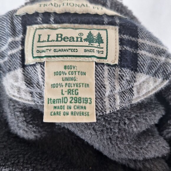 LL Bean Plaid button down light jacket size large regular - Picture 3 of 5